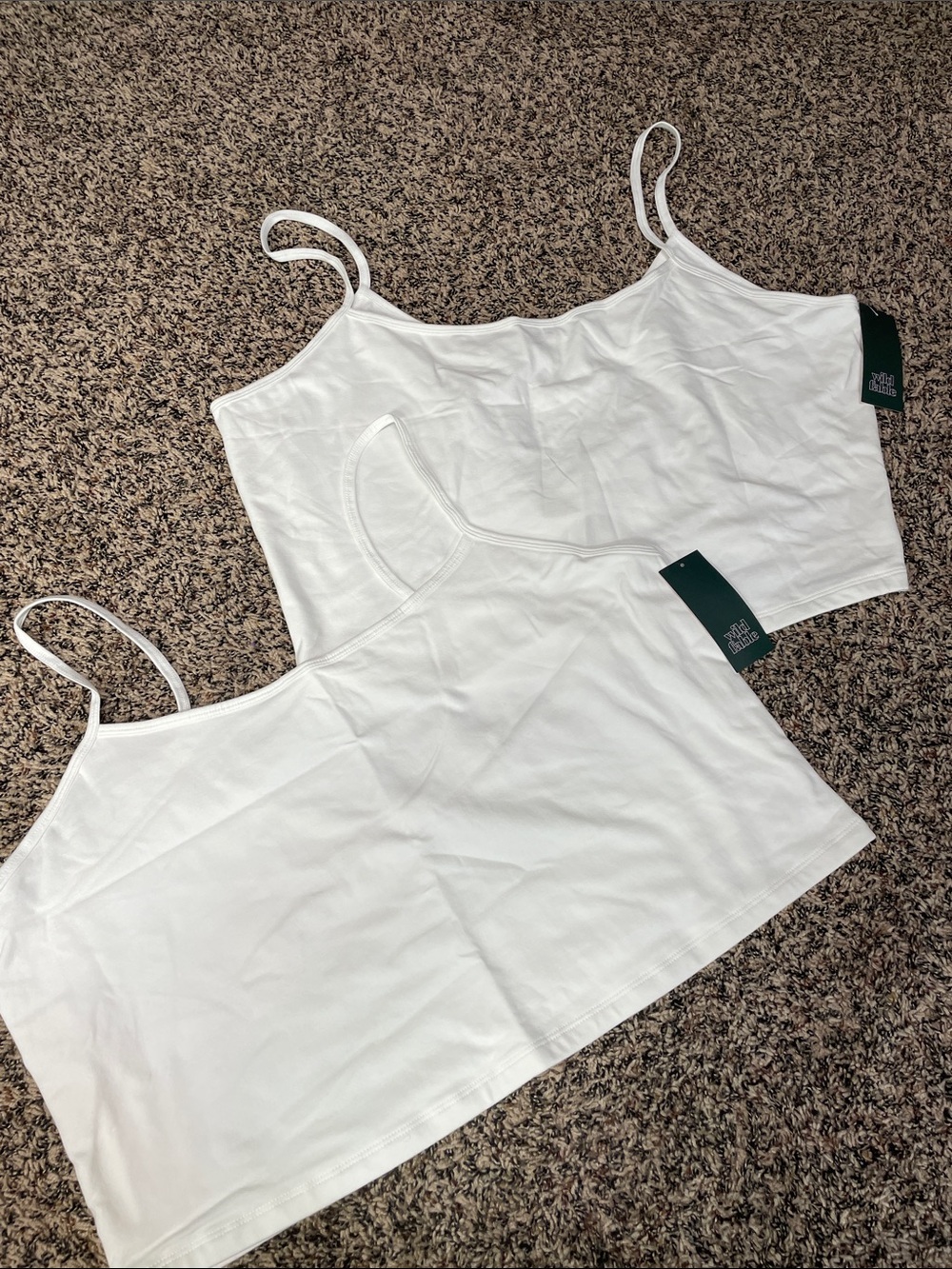 Wild Fable Scoop Back White Spaghetti Strap Crop Camisole Pair 3X NWT